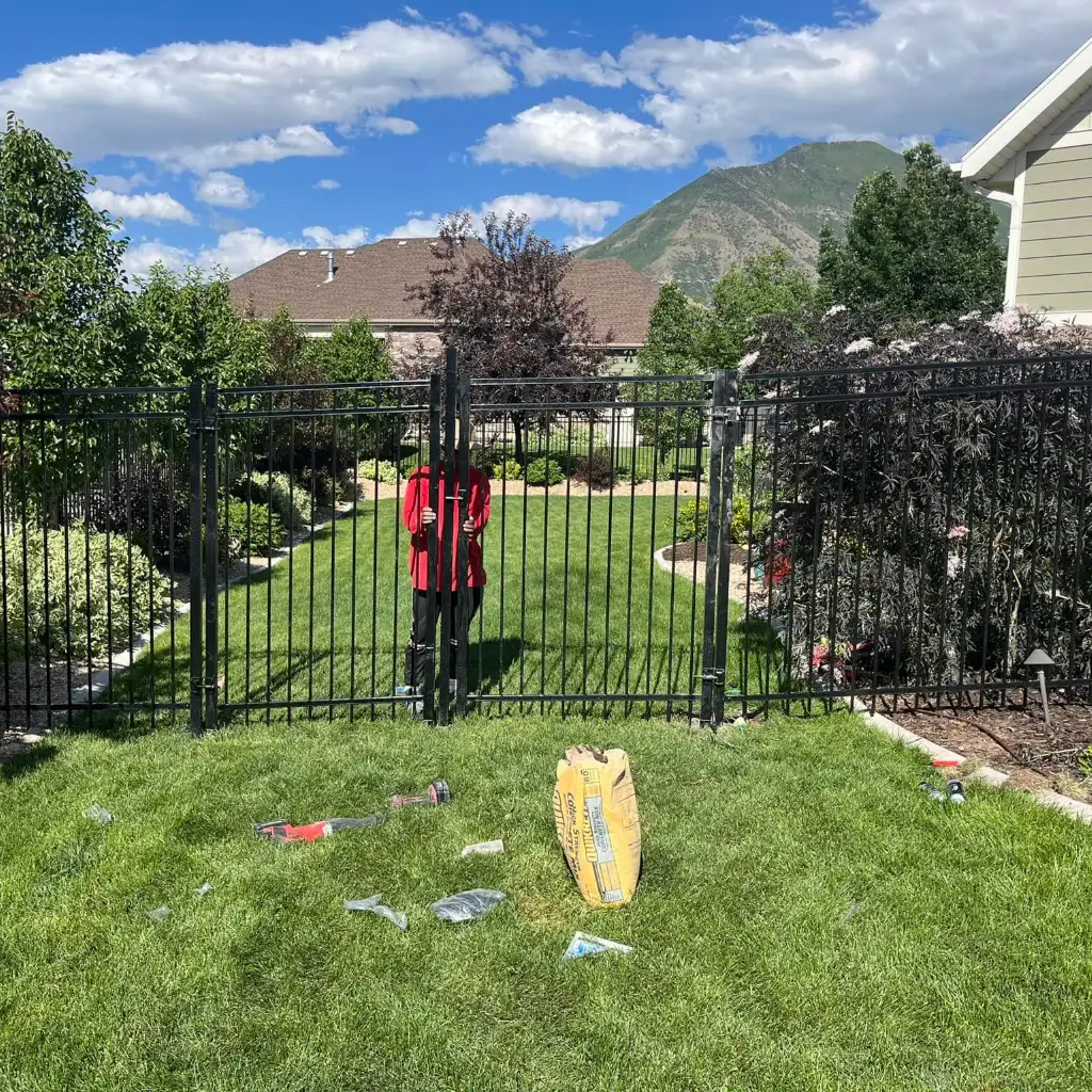 Ornamental Iron Fence Installation in Utah County, Utah completed by Frontier Fence