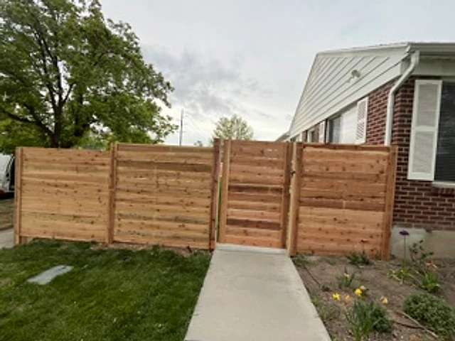 Cedar panel entry sequence installed at a Utah property