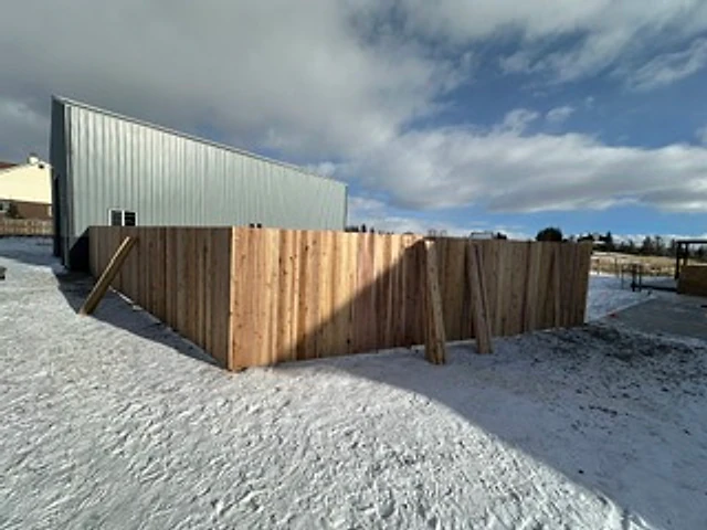 Commercial cedar service screen installed at a Utah property