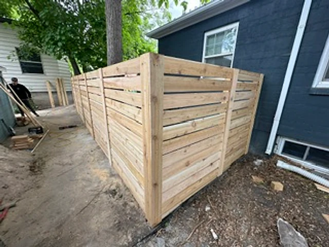 Modern horizontal cedar corner installed at a Utah property