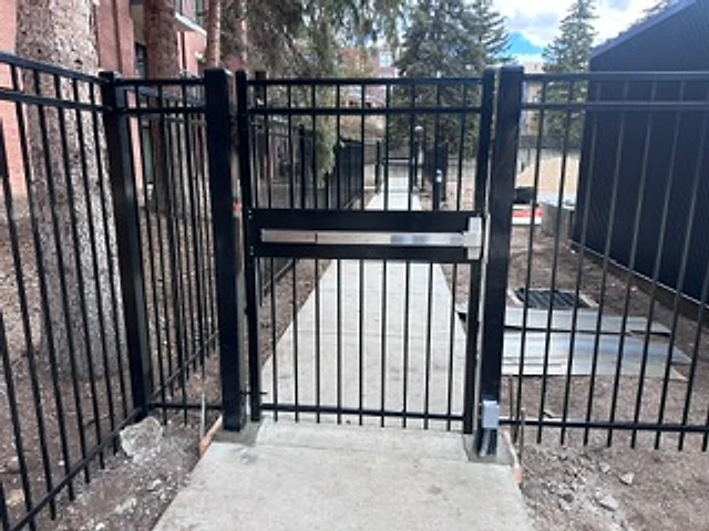 Ornamental iron walk gate installed at a Utah property