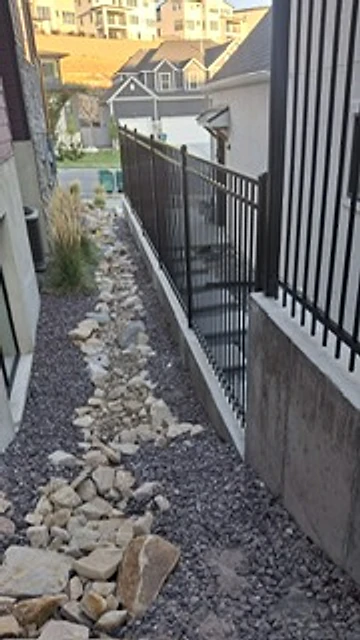 Terraced side-yard iron installed at a Utah property