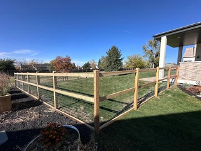 Wire-mesh rail garden fence installed at a Utah property
